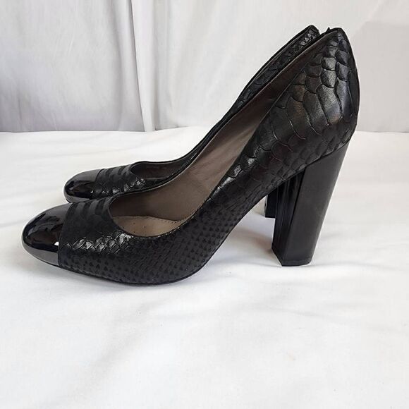 GEOX Respira High Heels Scales Black Block Heel Women's Size 39 (8.5) - Picture 6 of 13